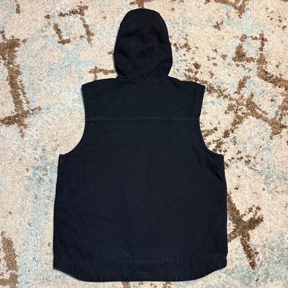 Carhartt Fleece Lined Hooded Vest Mens Size Medium Workwear - Picture 2 of 8
